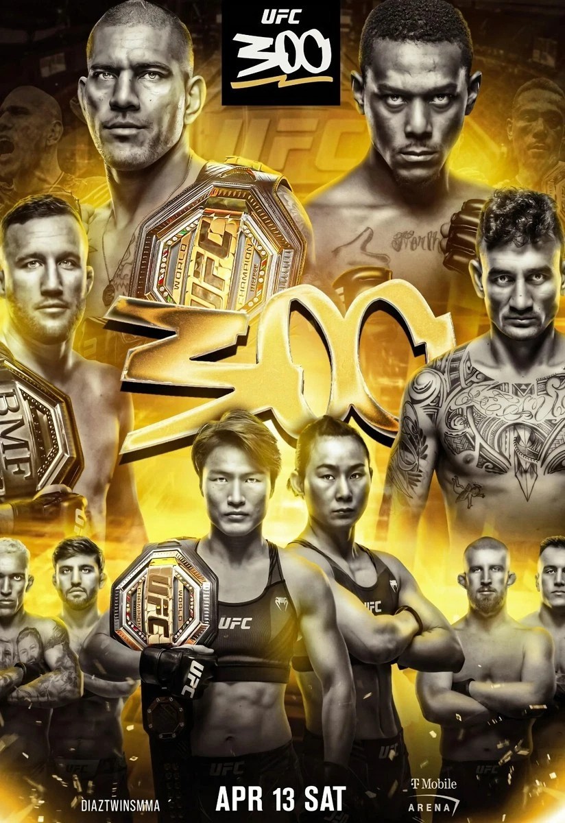 UFC 300 Championship MMA Fighters Event Poster