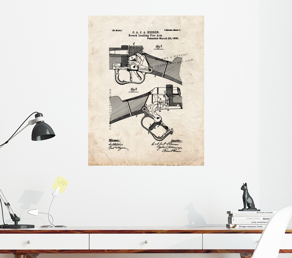Breech Loading Firearm Patent Print Old Look