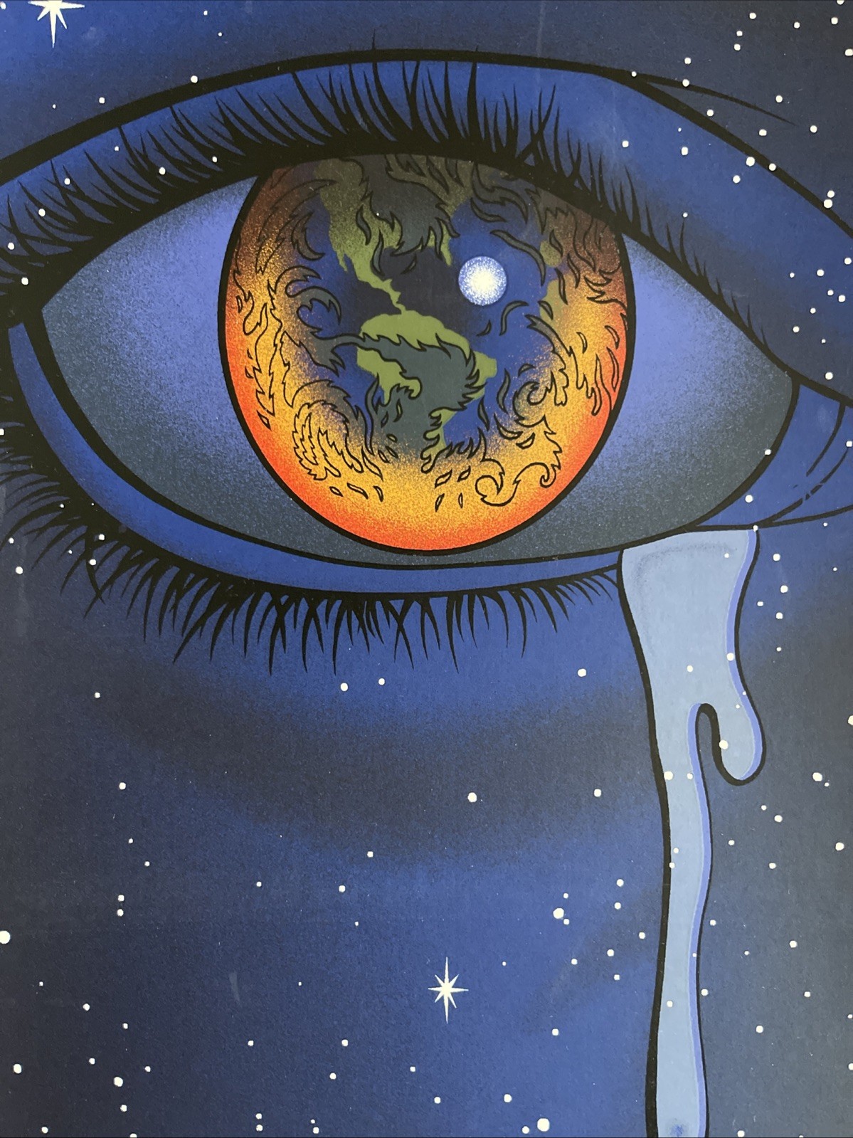 Justin Hampton Fine Art Print Eye Of Gaia ’07 Poster Hemp Paper Global Warming