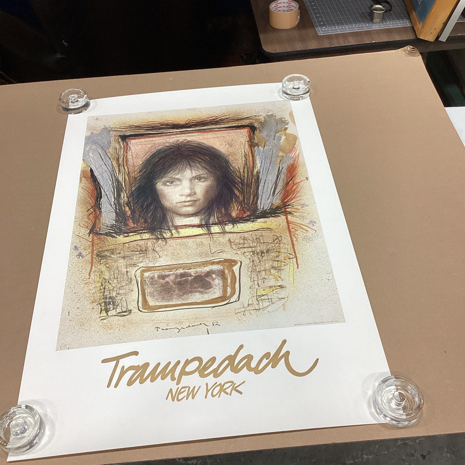 1982 Trampedach New York Abstract Art Poster – 39.25×27.25”