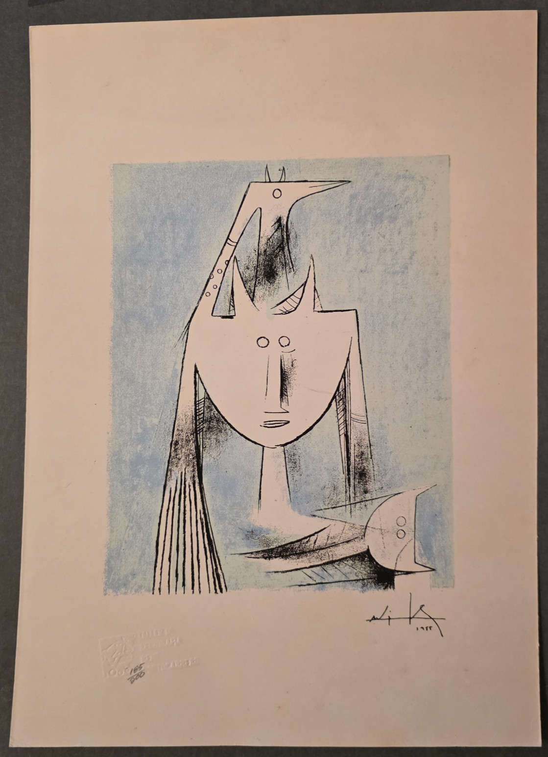 WIFREDO LAM #7 Cuban Serigraph Salutes 1955 Artwork by Afro Asian CUBA Master
