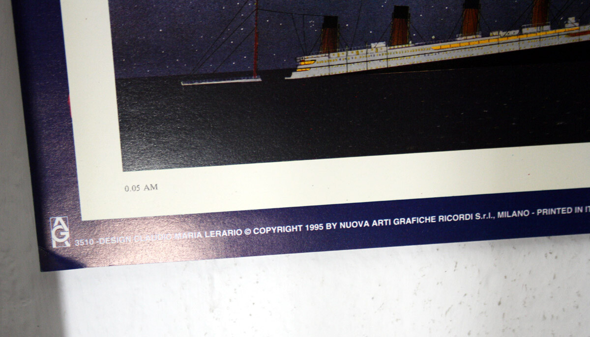 AUTHENTIC VINTAGE 1995 TITANIC SHIP 68X98cm POSTER ITALY NEW NOS !