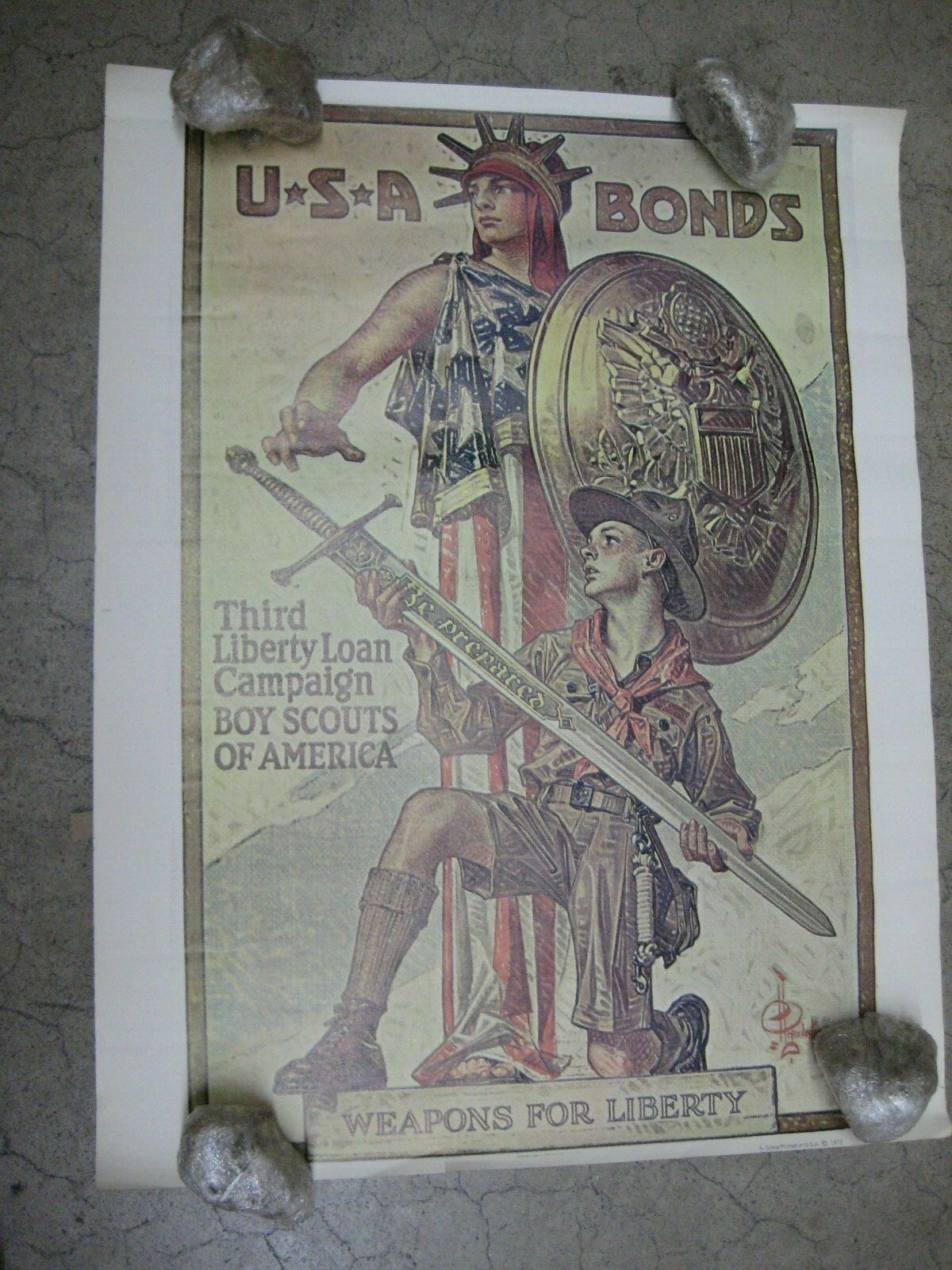 U.S.A. Bonds weapons for Liberty be prepared vintage poster 1972 C907