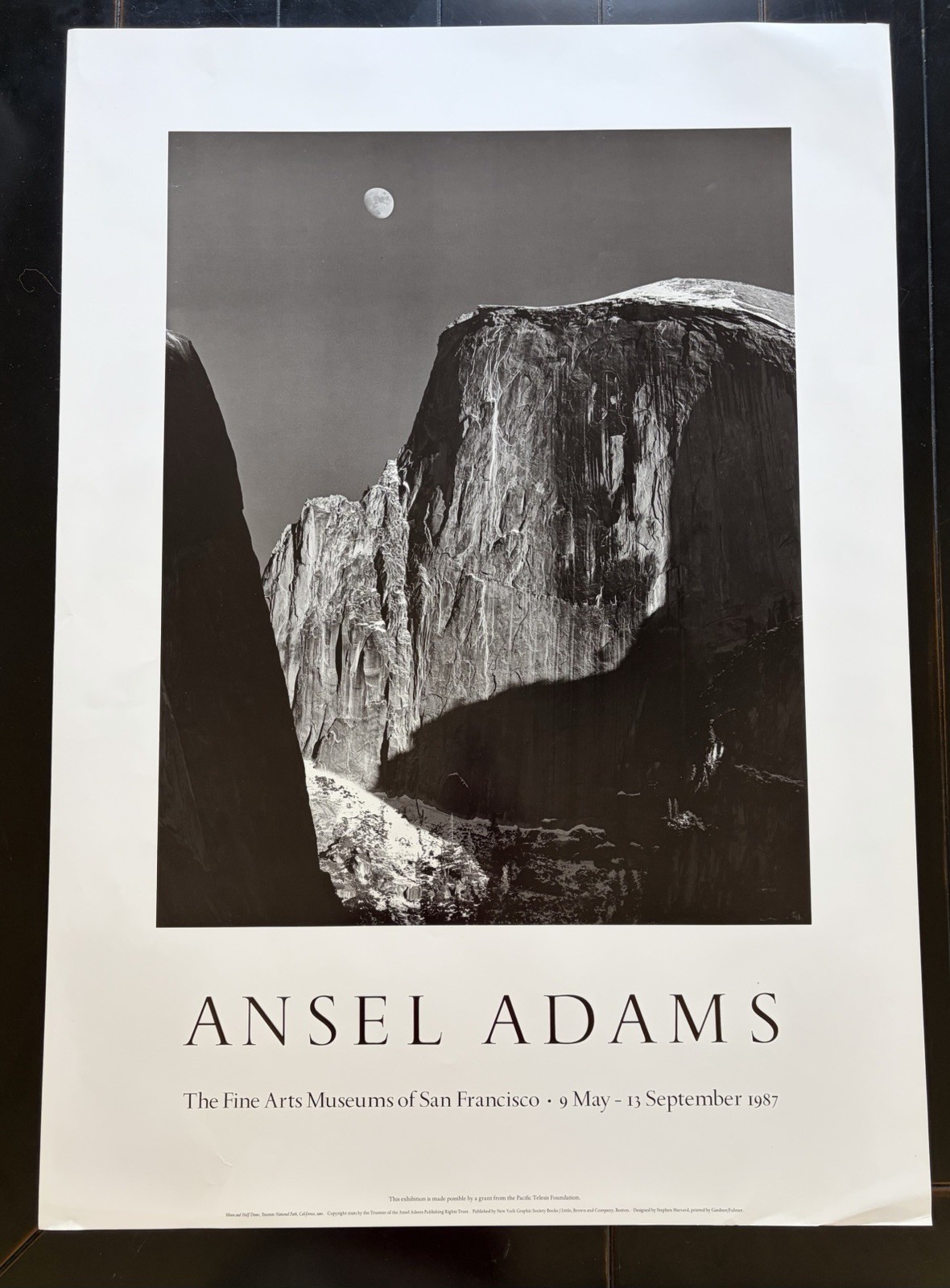 Ansel Adams Half Dome, 1987 Exhibition Poster, Fine Arts Museum Of San Francisco