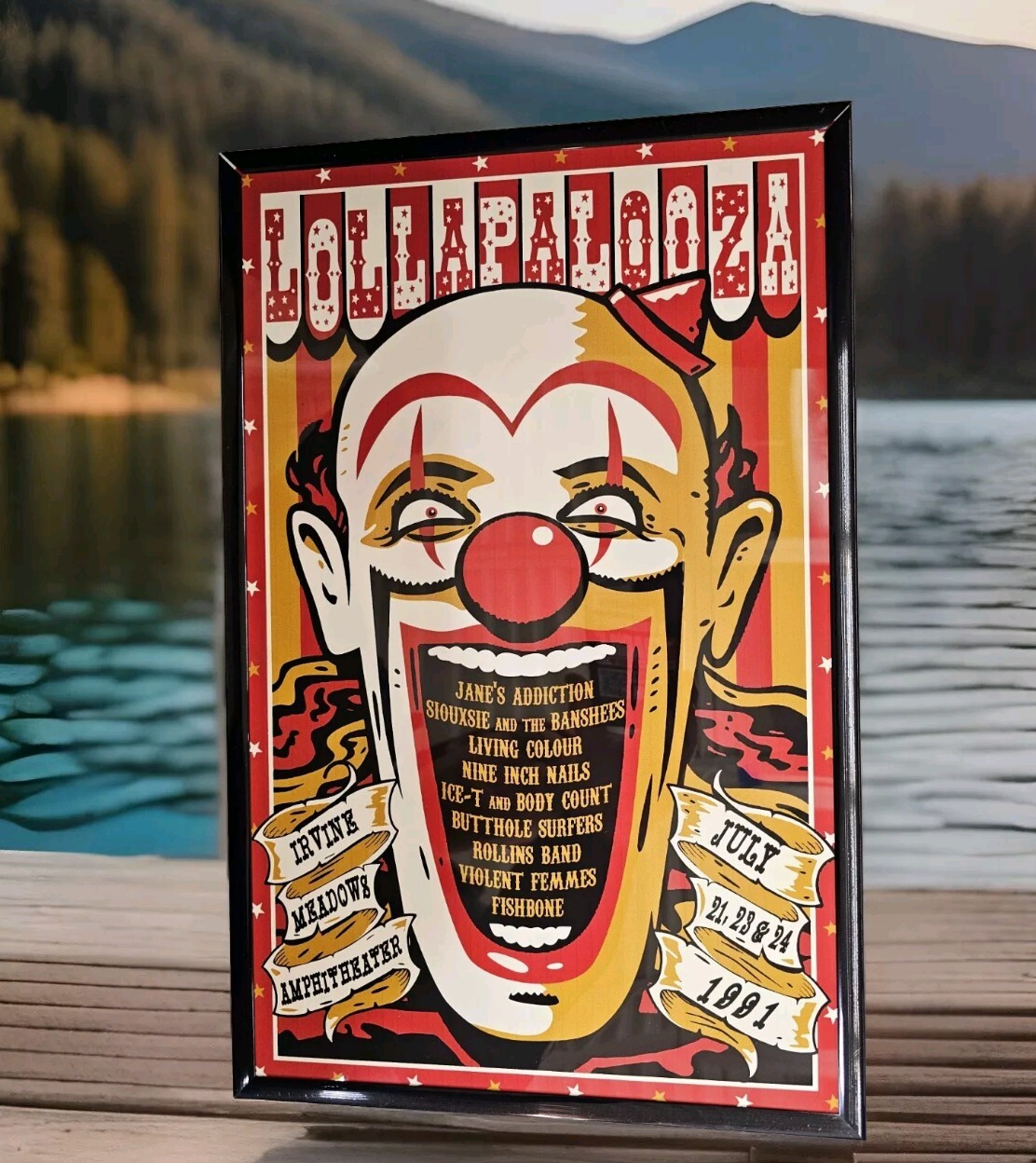 Lollapalooza 1991 Concert Poster 11 X 17 Framed