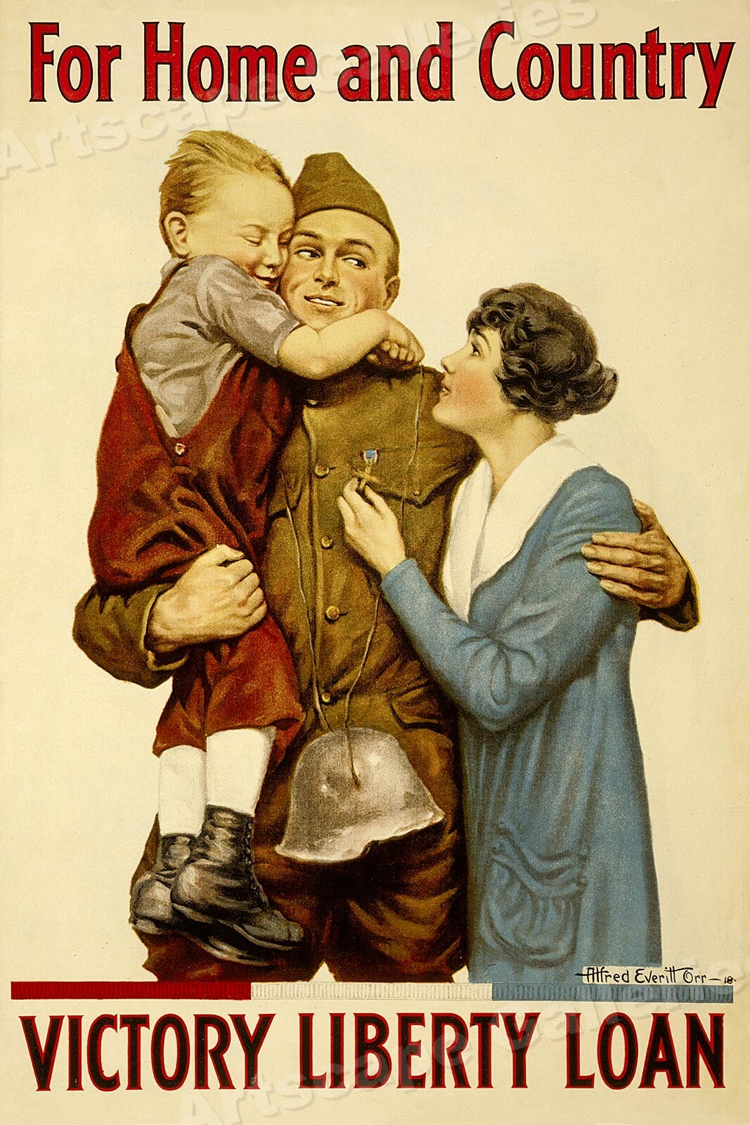 For Home and Country! Liberty Loan 1918 WWI Homefront Poster – 24×36