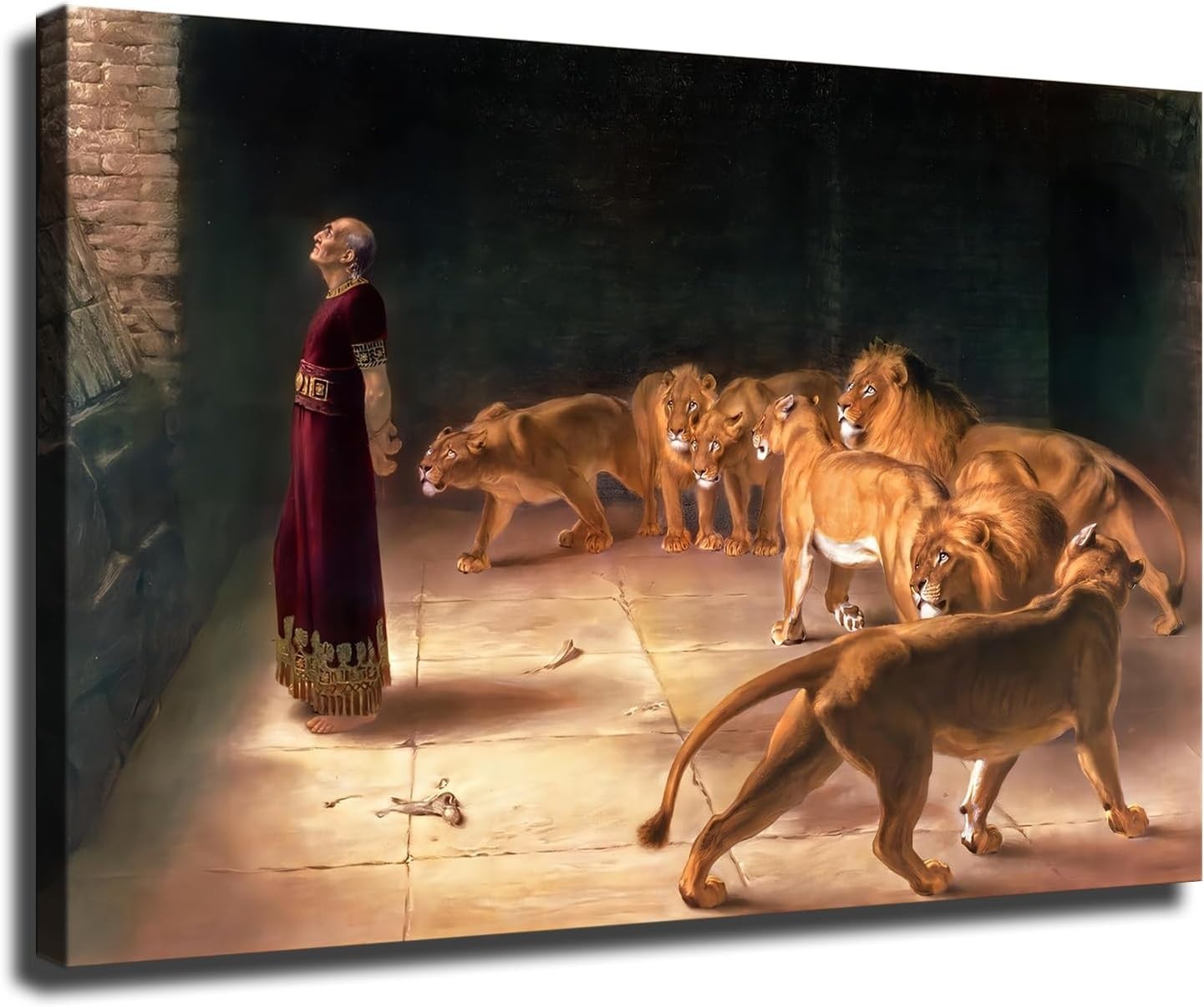 Daniel in the Lion’s Den Poster 24×36 Unframed Religious Wall Art Decor