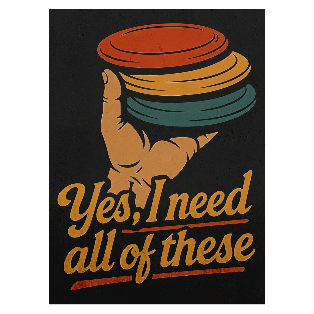 Retro Disc Stack Poster | Bold Wall Art | Game Room Decor