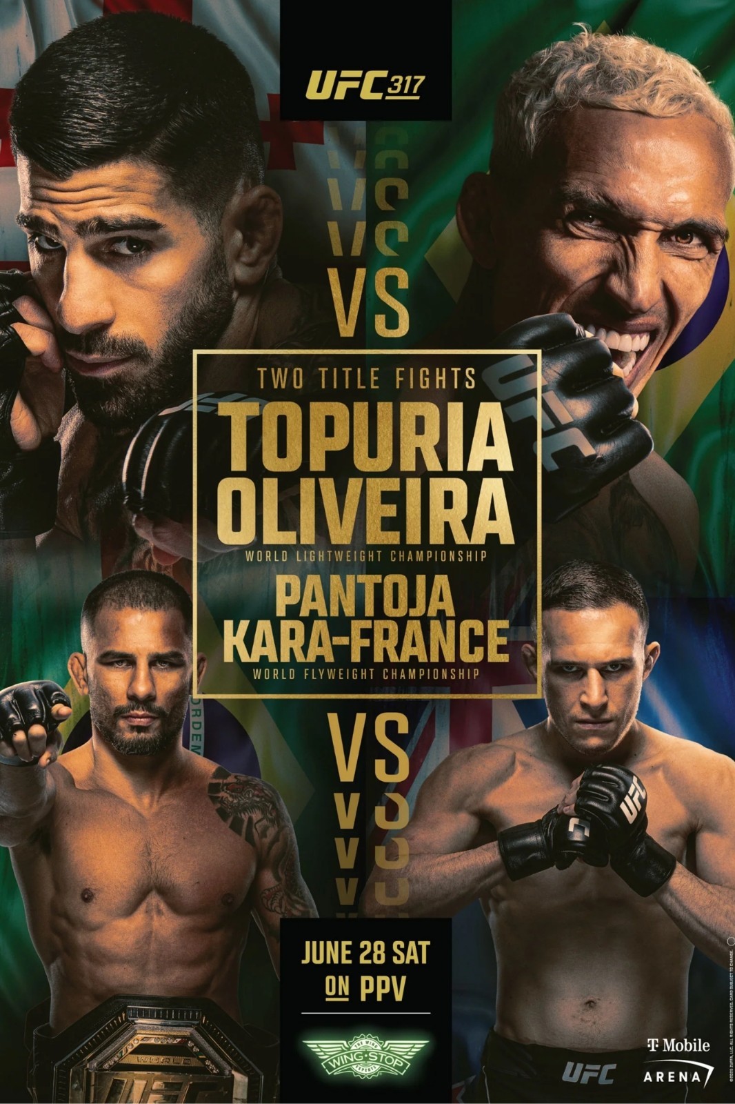 UFC 317 Topuria Vs. Oliveira 12×18 Fight Poster