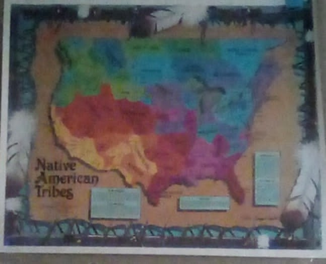 Native American Tribe poster. Bright Native Tribes USA Poster, 1989 Poster