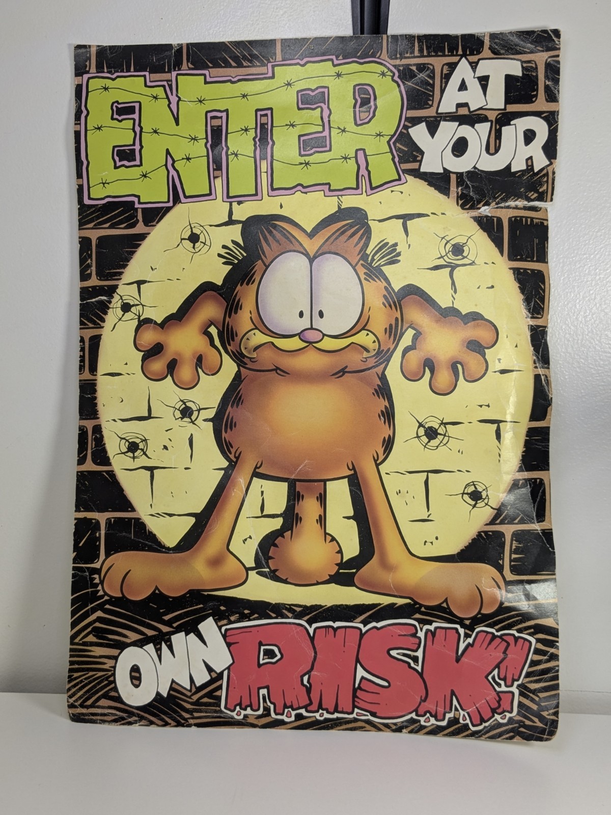 Vintage Garfield Enter At Your Own Risk Poster Argus Jim Davis 1978 Rare VTG