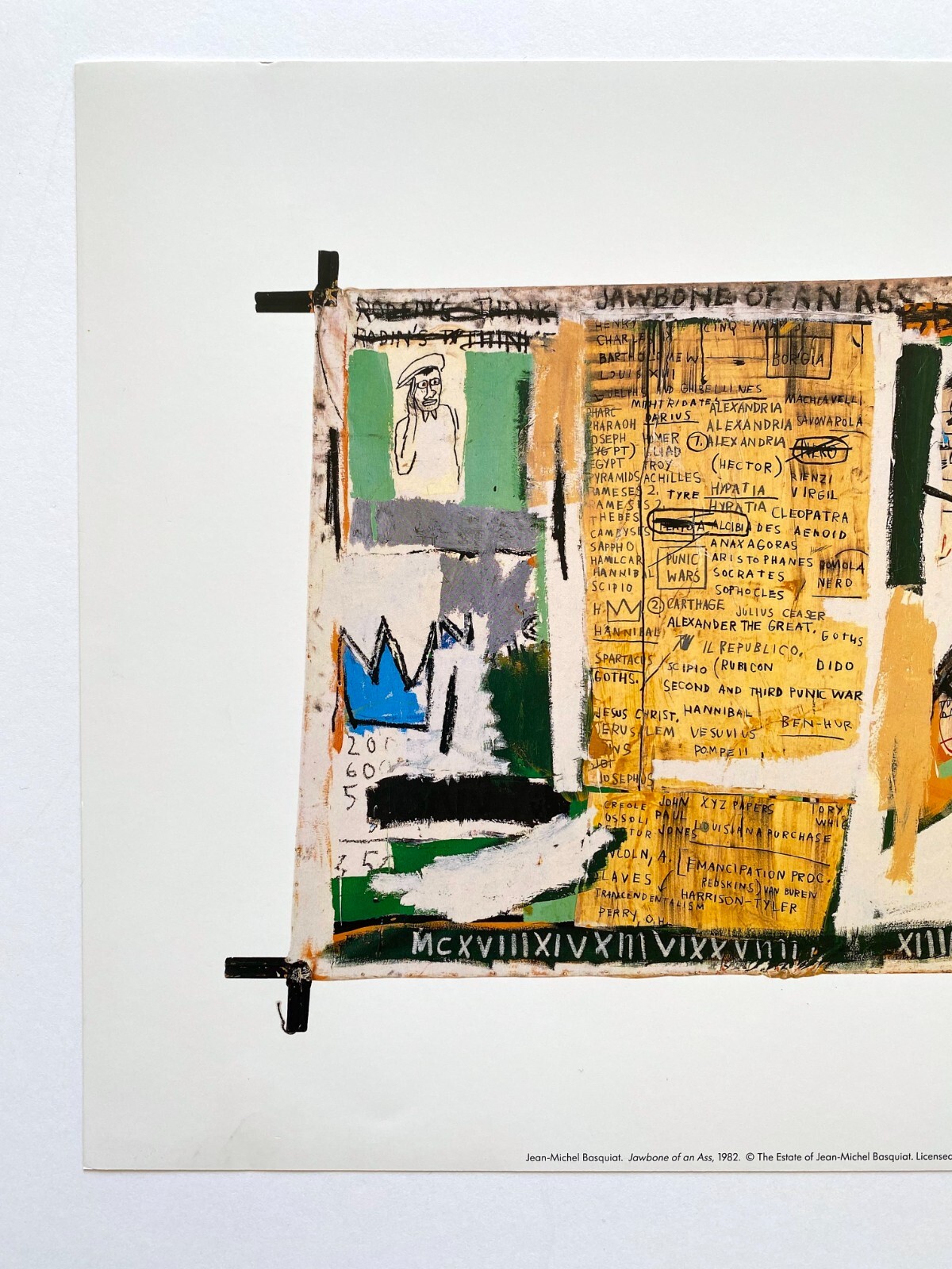 JEAN MICHEL BASQUIAT OFFSET LITHOGRAPH PRINT ” JAWBONE OF AN ASS ” 1982