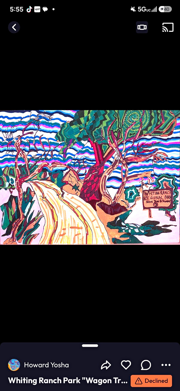 Howard Yosha Psychedelic Landscape PAINTIN Whiting Ranch Wagon Trail 1860