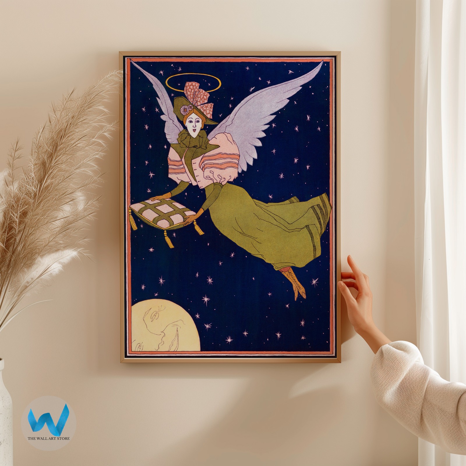 Vintage Angelic Night Sky Wall Art Poster Premium Quality Home Decor