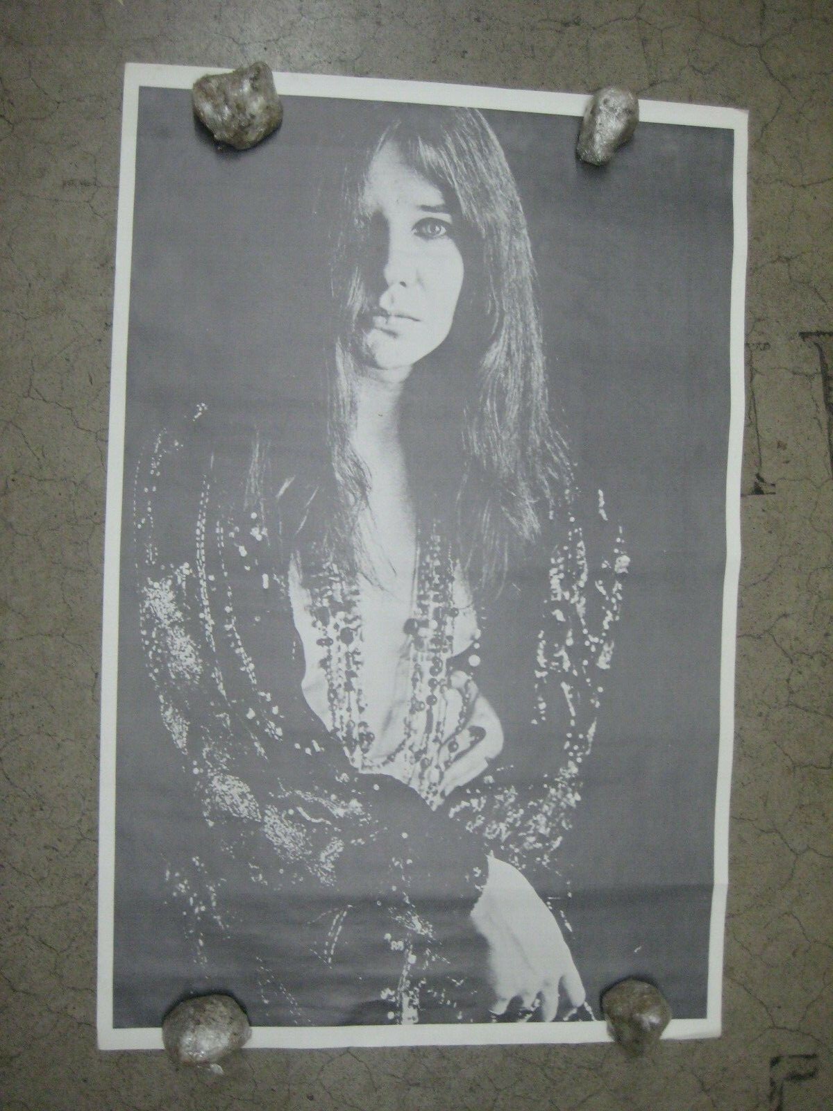 Janis Joplin Rock star singer Poster Vintage 1970’s Black And White C1192