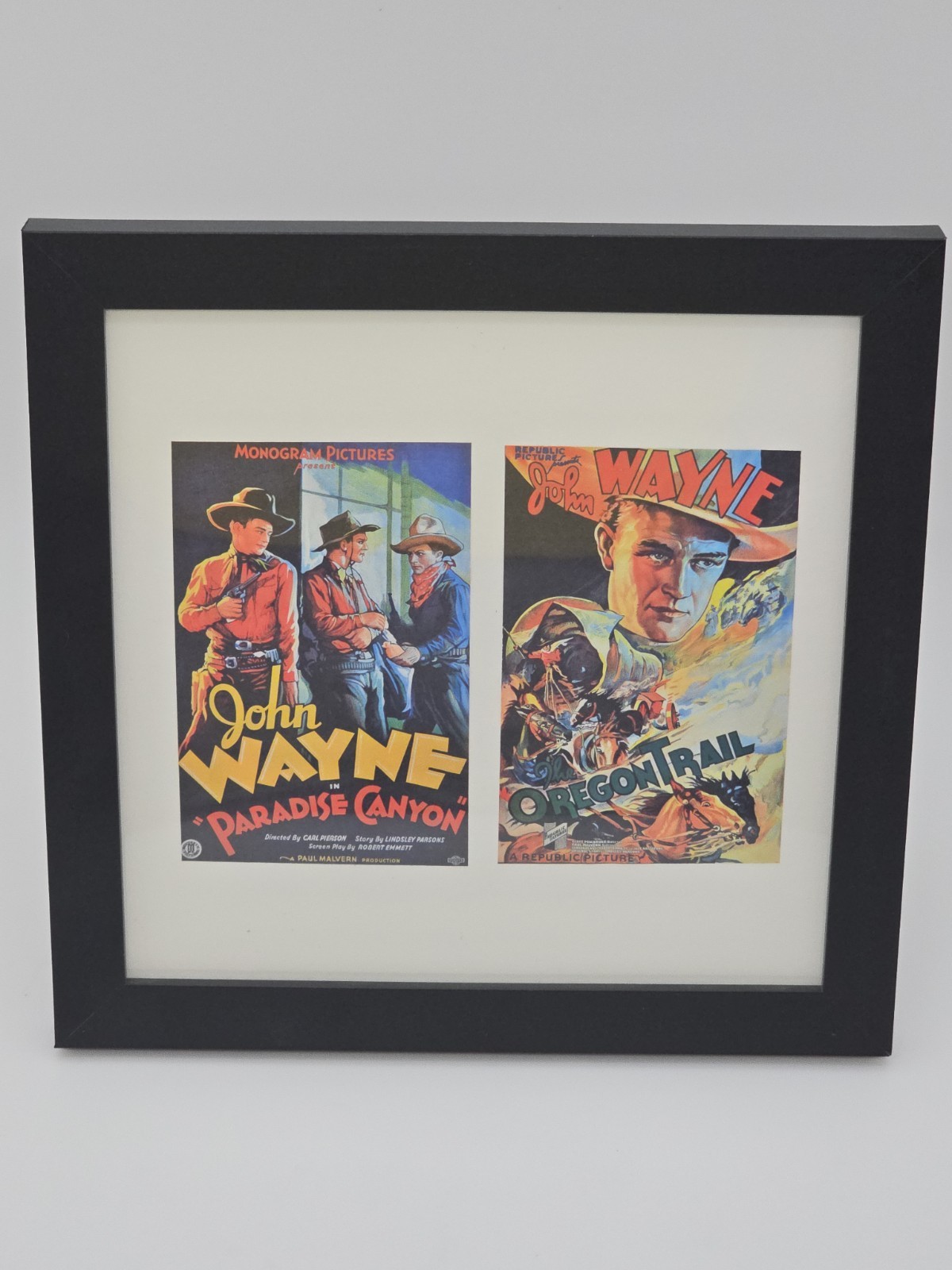 JOHN WAYNE Movie Poster 2) Prints 1935 Paradise Canyon/1936 Oregon Trail 9¼ x 9¼