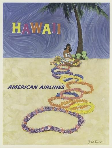 Hawaii American Airlines United States Travel Advertisement Art Poster