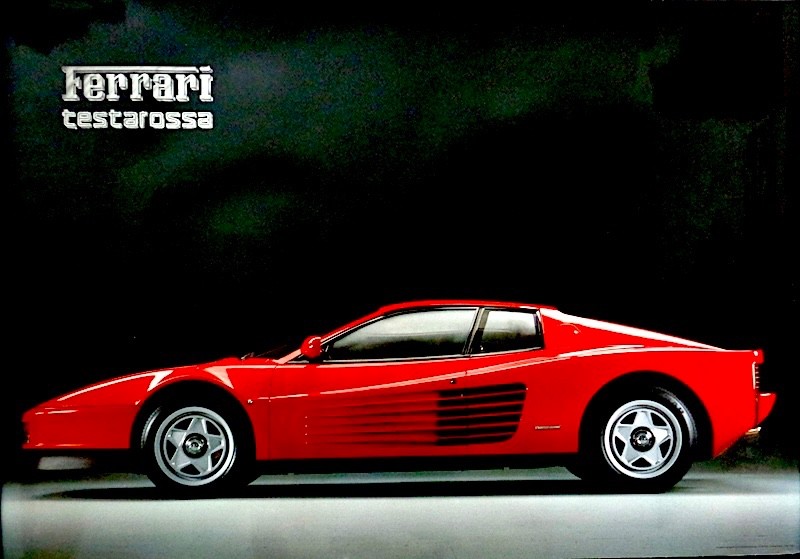 FERRARI TESTAROSSA original 1988 Car advertising poster 27×38.5 NM