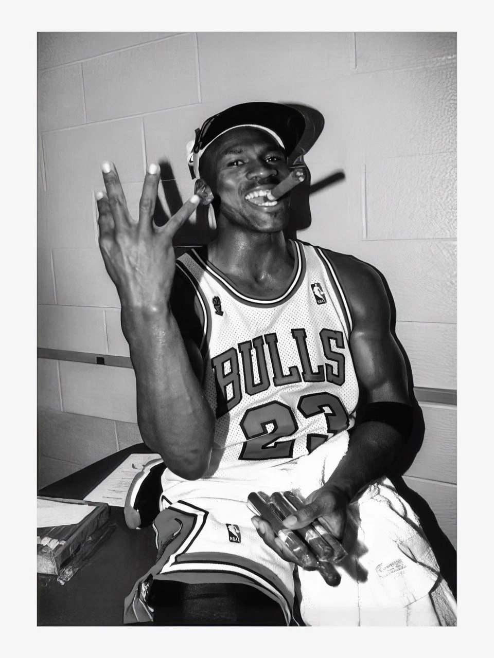 Michael Jordan Chicago Bulls Vintage Locker Room Photo Poster