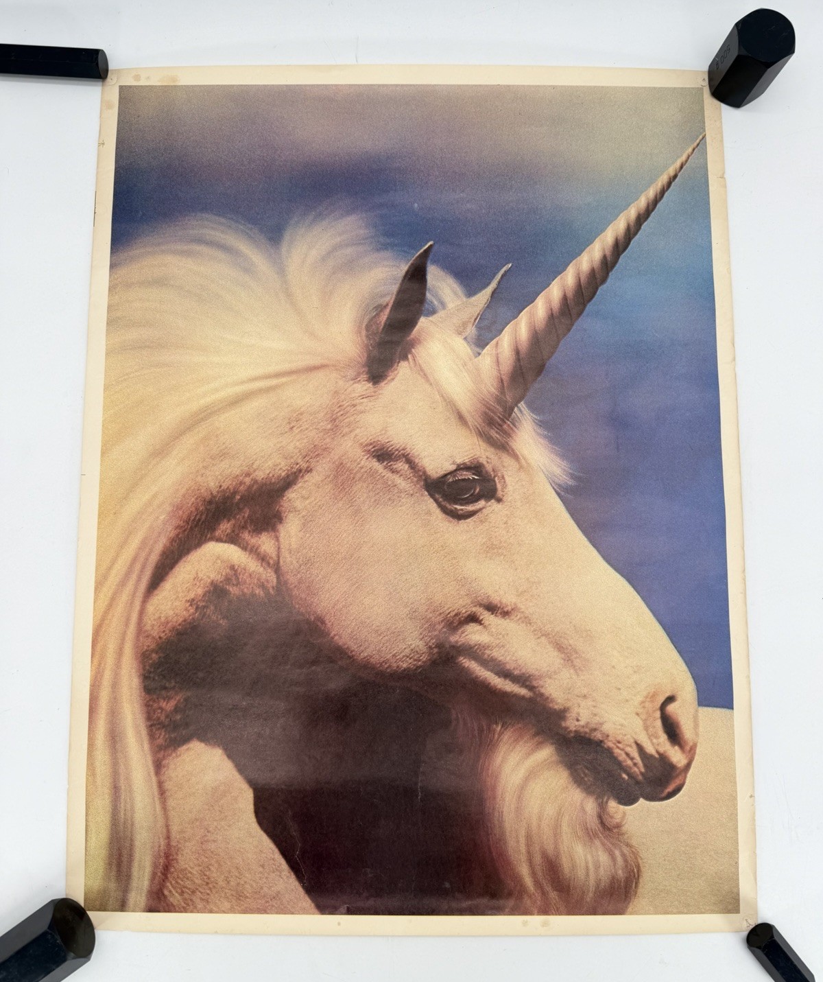 Vintage 1970s UNICORN Horse Fantasy Poster SP135 Don Corning Celestial 23×17 1/2