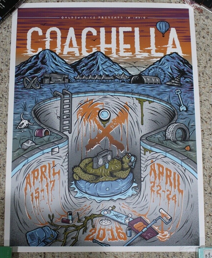 COACHELLA 2016 POSTER~US VS THEM (KOAST)~4/15-17/22-24/16~INDIO, CA~S&N OF 100