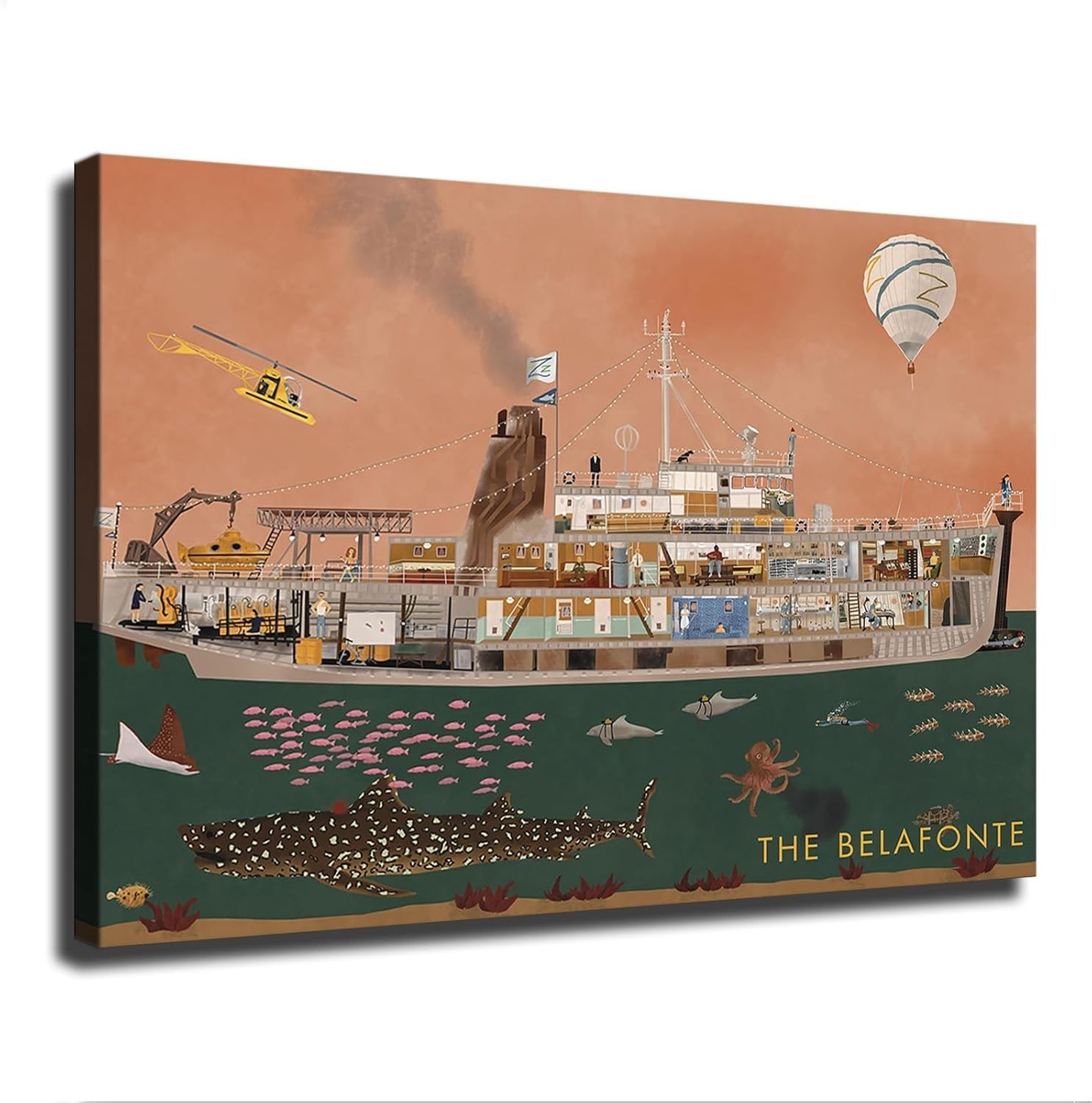 The Life Aquatic Belafonte Poster 24×36 Unframed Movie Wall Art Decor