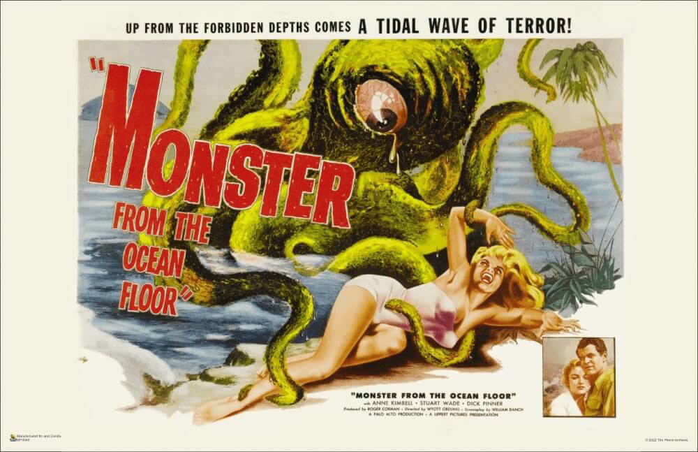 Monster From the Ocean Floor – Vintage Movie Advertisement Mini Poster 17″ x 11″