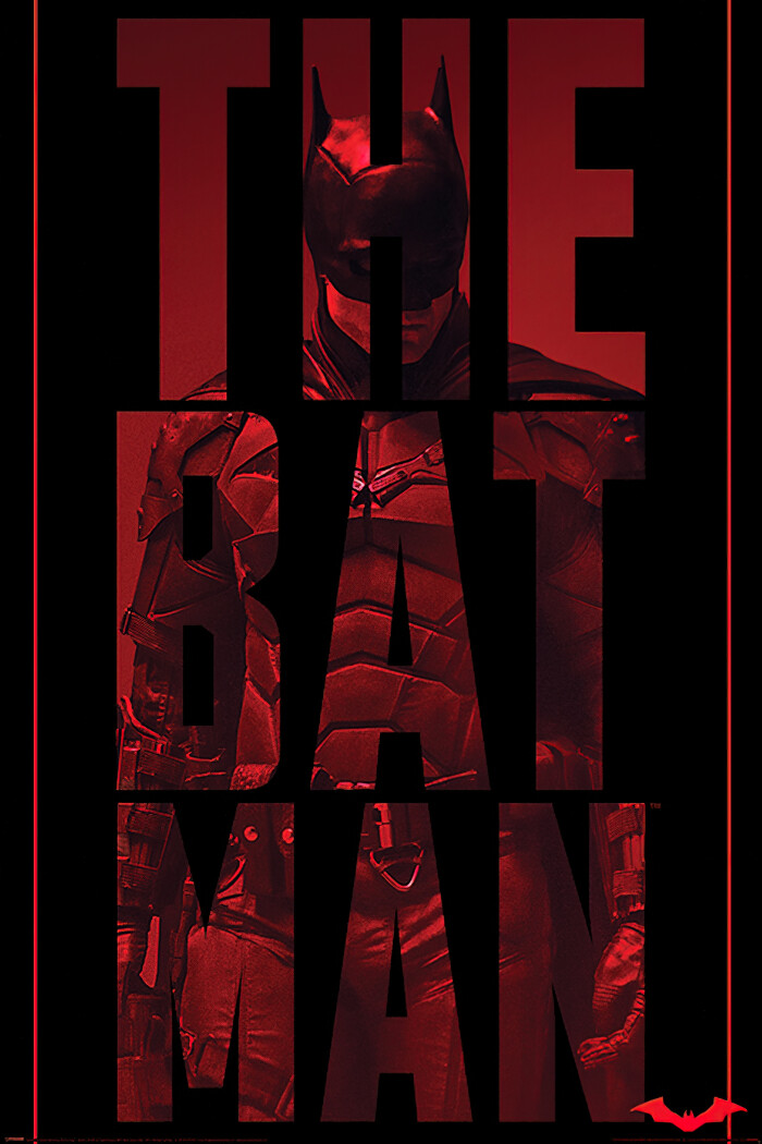 The Batman – Movie Poster (Font Type Logo Cutaway / Red) (Size: 24″ x 36″)