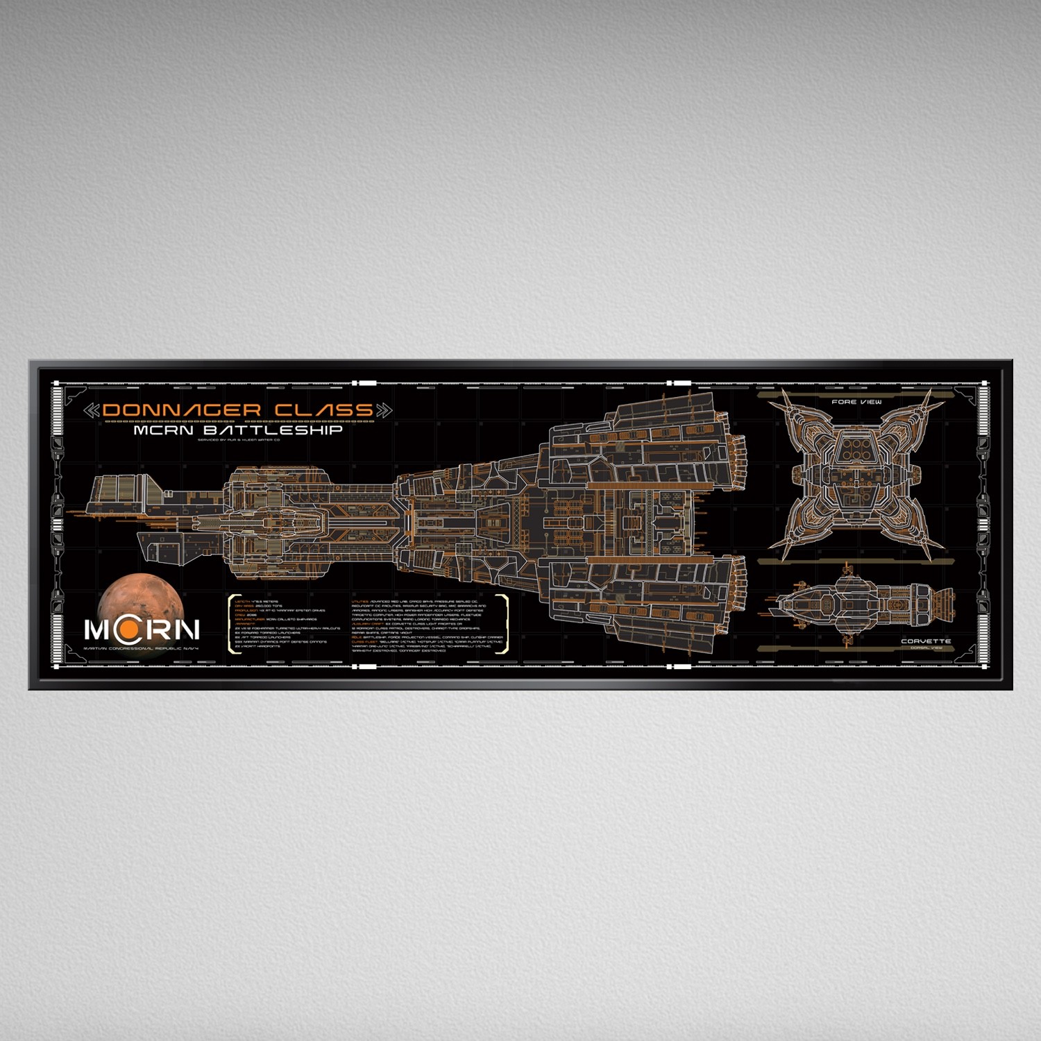 MCRN Donnager Class Battleship – 36 x 11.75 inch Print