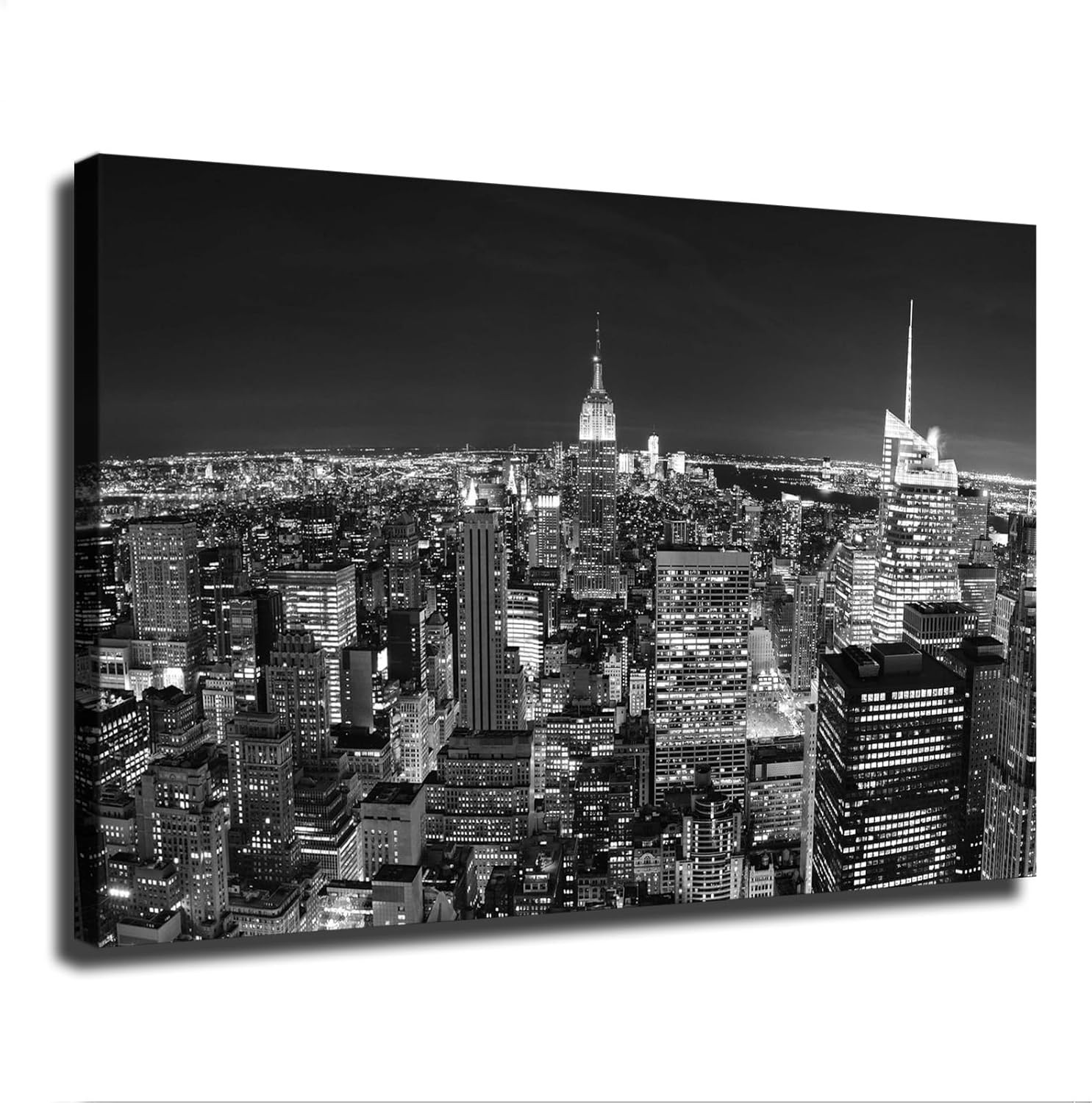 New York City (NYC) Black and White Manhattan Skyline Poster Wall Decor