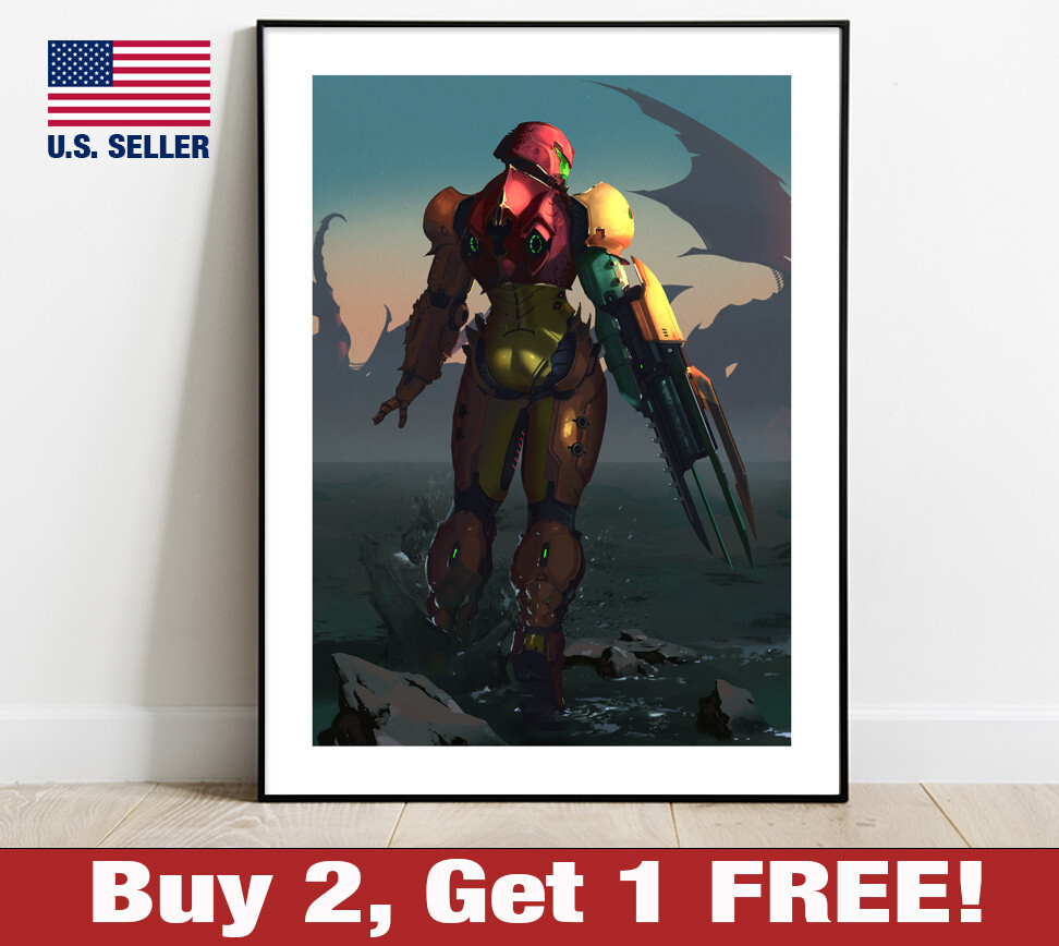 Metroid Poster 18″ x 24″ Print Samus Aran Game Room Wall Art Decor 1