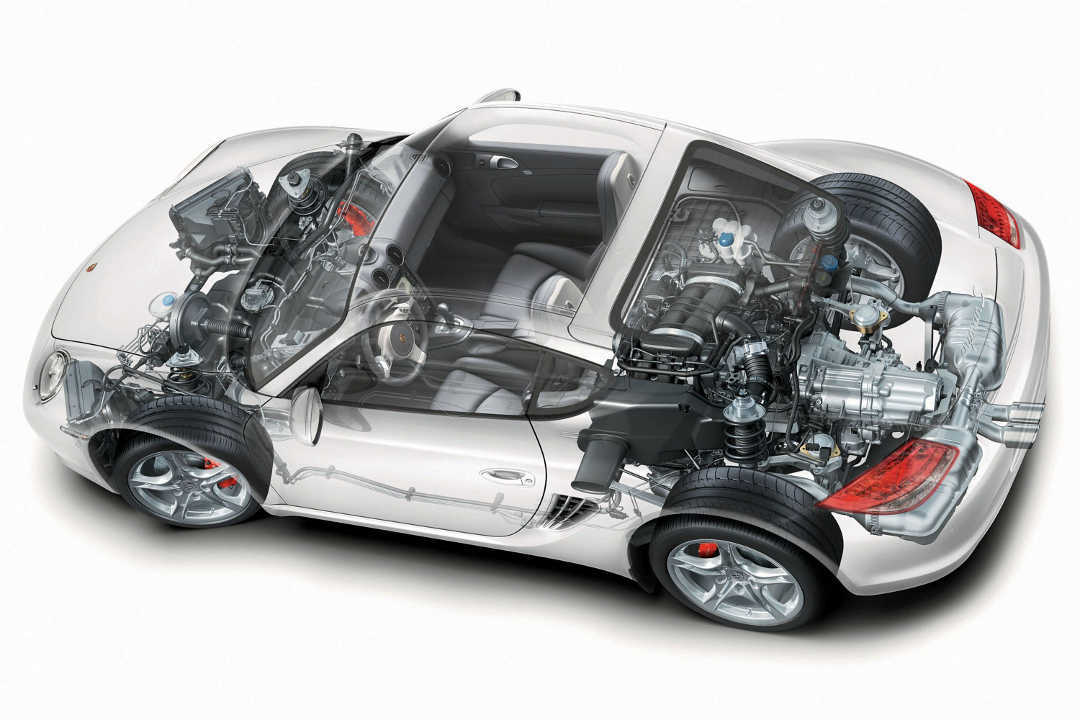 PORSCHE CAYMAN S CAR CUTAWAY POSTER PRINT 16×24 HI RES 9MIL PAPER
