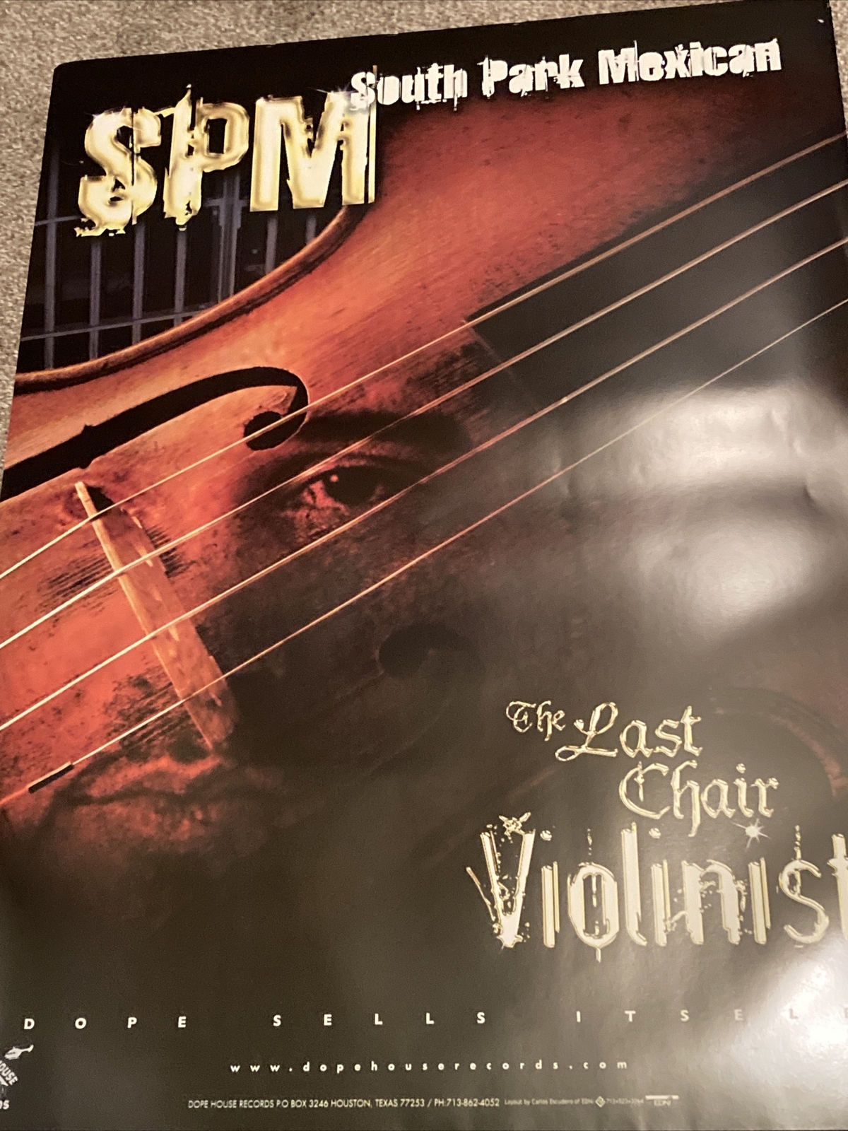 SPM The Last Chair Violinist 18”x 24” South Park Mexican Dope House Records