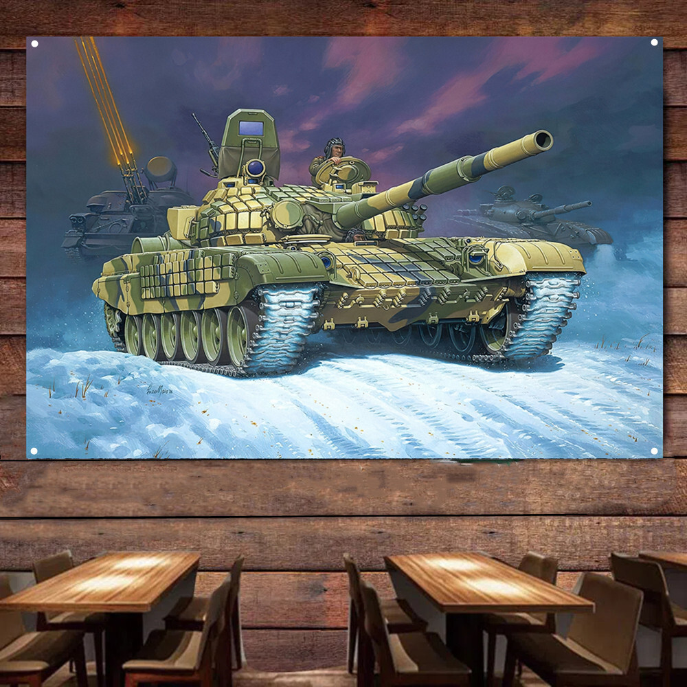 T-72B Russian main battle tank Poster Wall Hanging Flag Armor Art Wall Banner