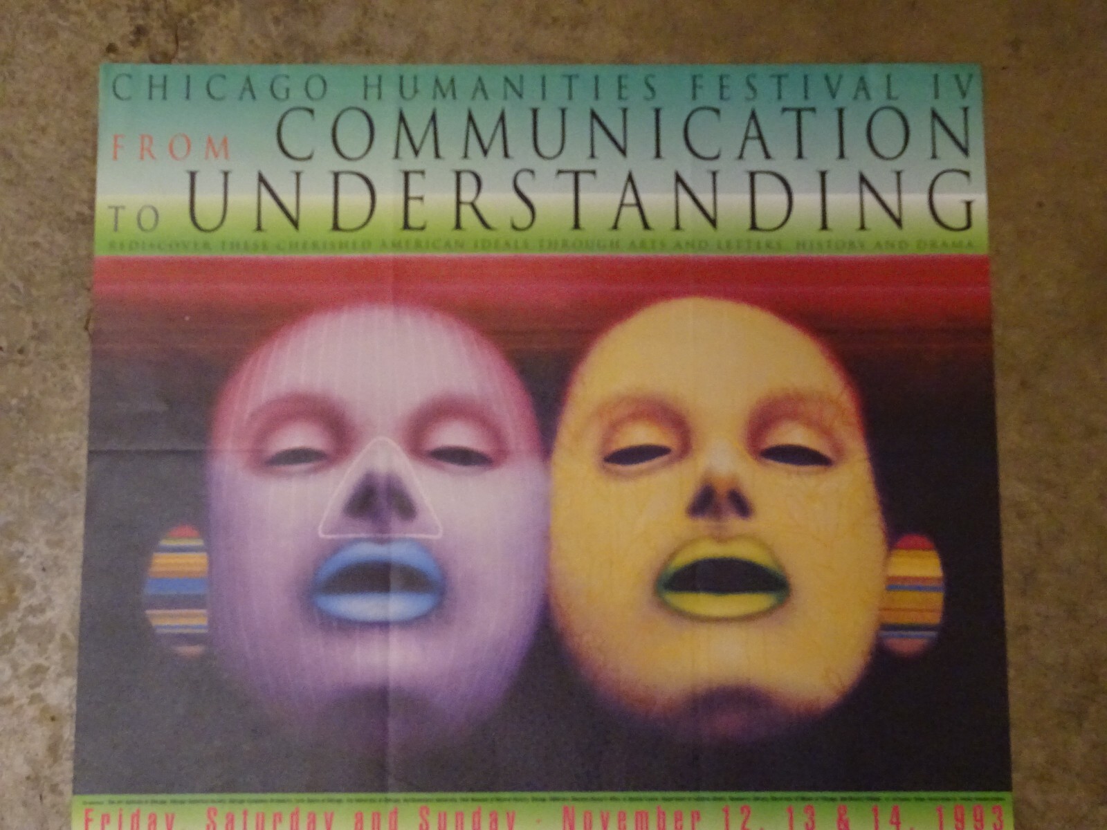 Chicago Humanities Festival 1993 Ed Paschke 26″x23″ Poster Faces