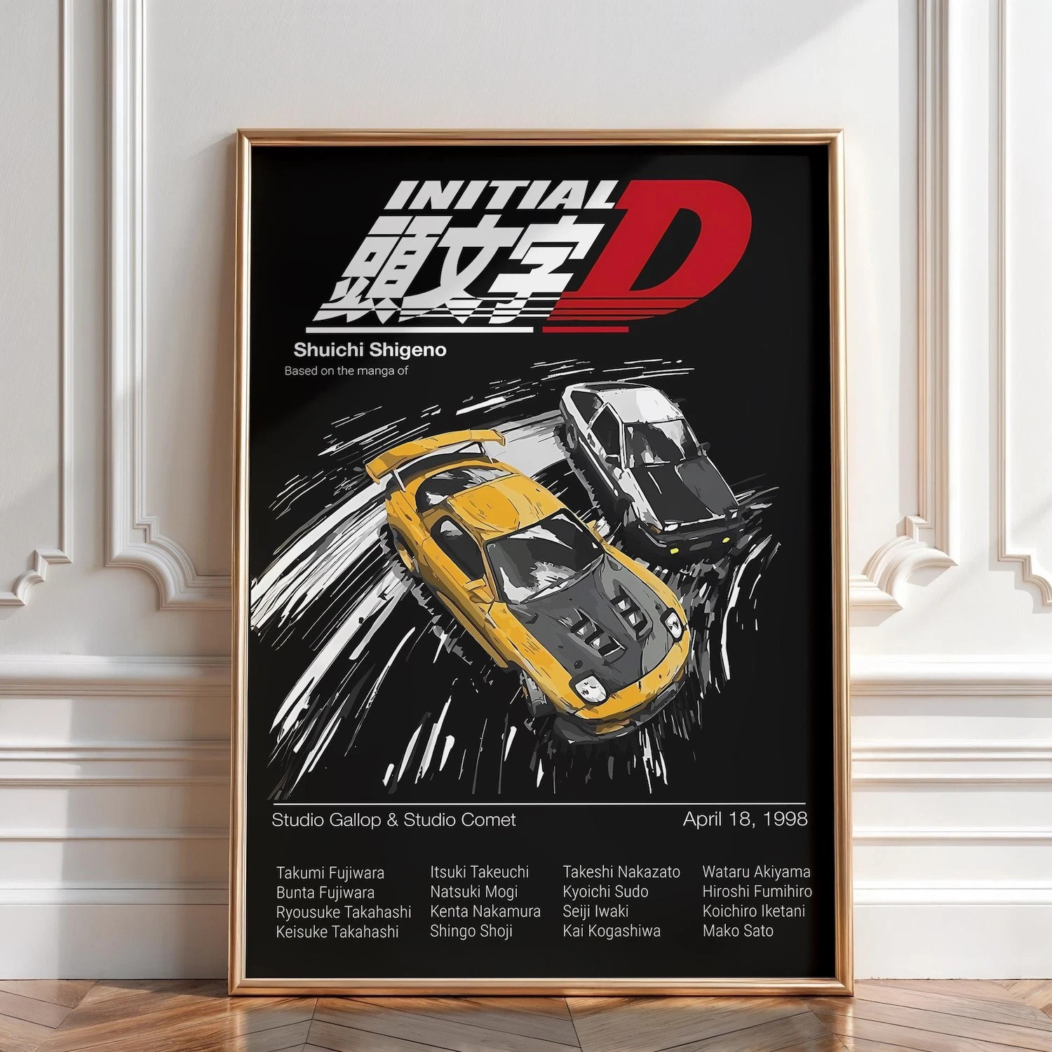 Initial D AE86 Drift Racing Anime Car Poster