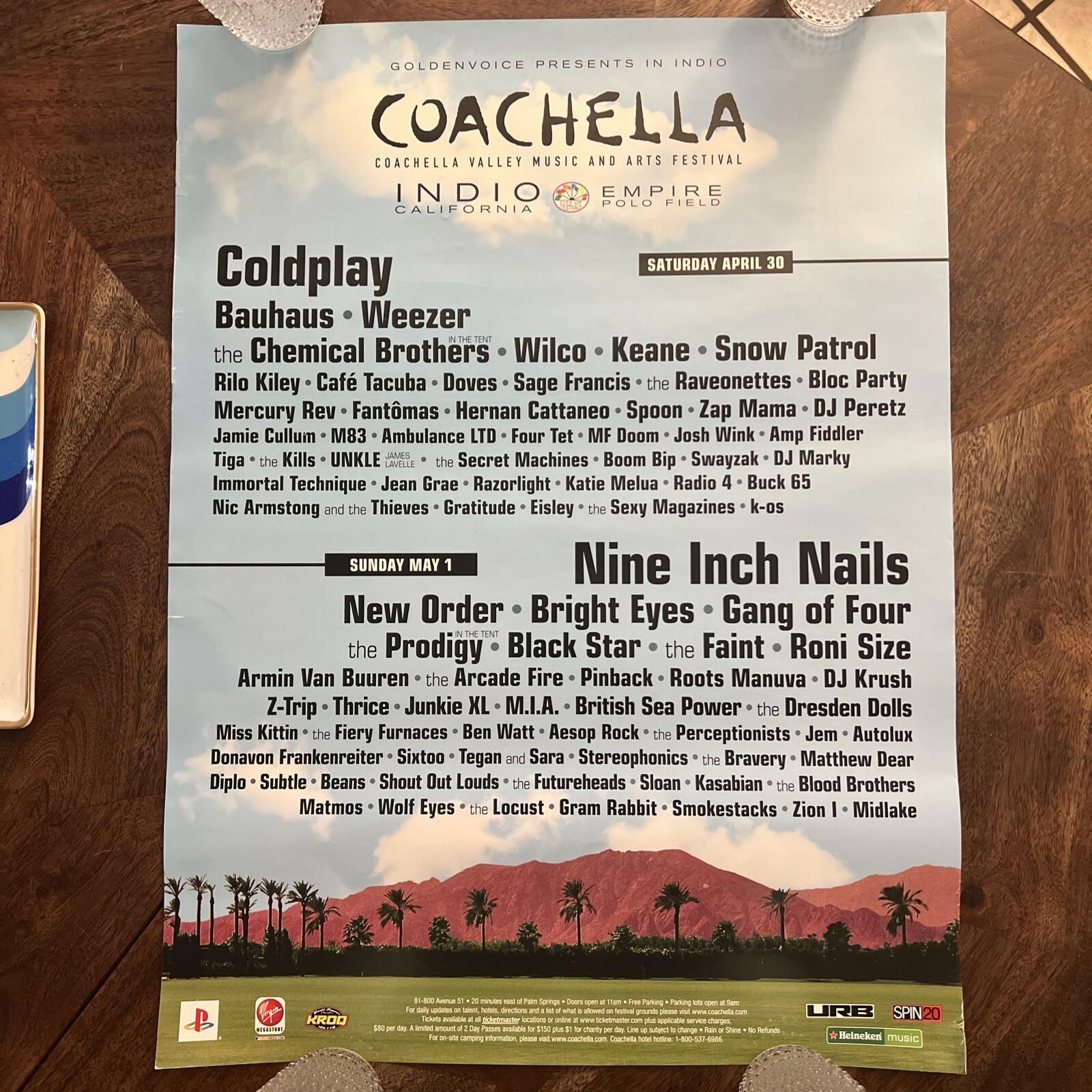 Coachella 2005 Official Line Up Poster Authentic Festival Ad 18×24 RARE