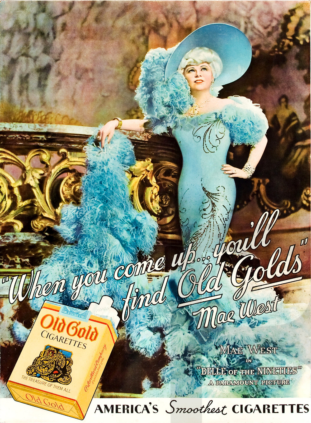 1934 Mae West Old Gold Cigarettes Ad 14 x 11″ Photo Print