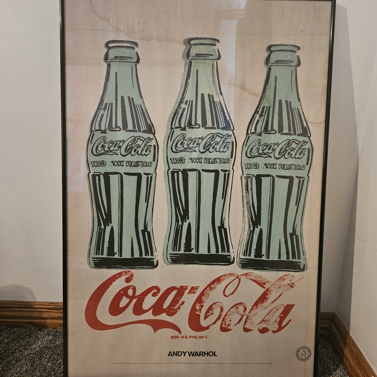 ANDY WARHOL FOUNDATION RARE 1998 LITHOGRAPH PRINT FRAMED POSTER “COCA COLA” 1962
