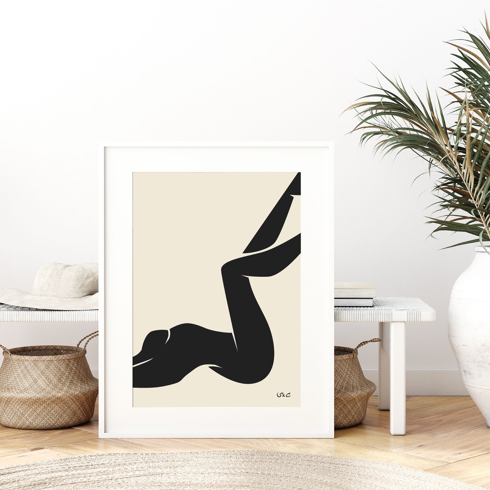 Henri Matisse Nu Bleu Inspired Abstract Woman Body Figure Poster Art Print