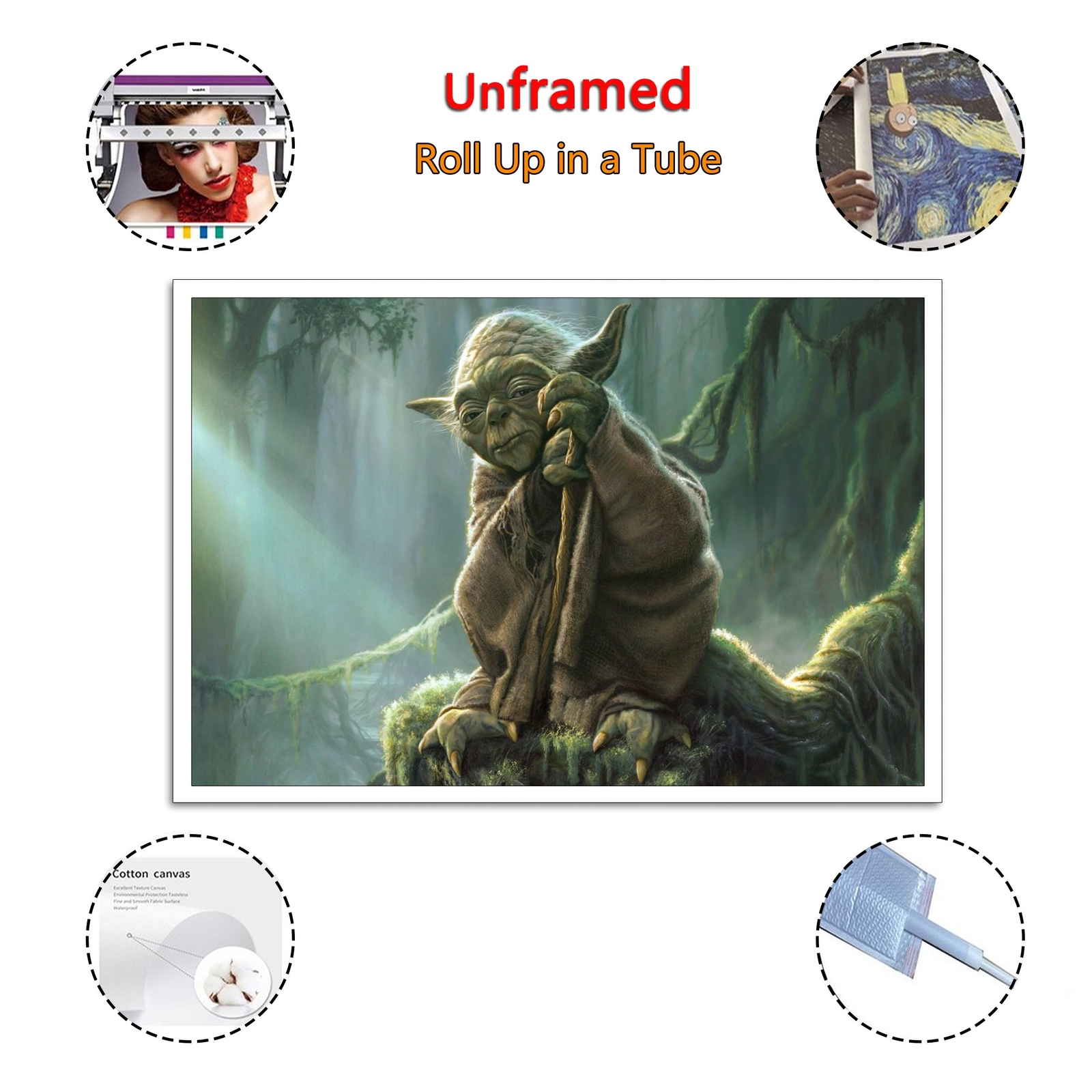 Jedi Master Yoda Canvas Art Wall Painting Poster Print