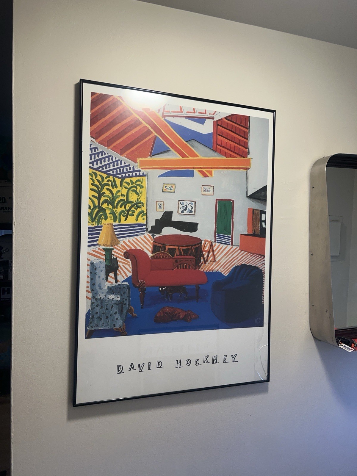 DAVID HOCKNEY LITHOGRAPH POSTER ” MONTCALM INTERIOR” ART ( 27in X 39in ) FRAMED