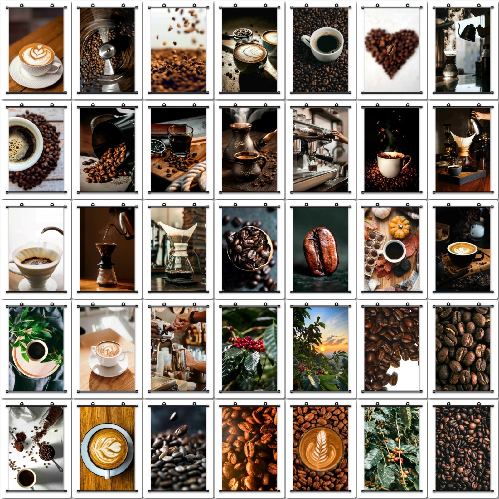 Canvas Scroll Poster Decor Coffee Beans Hanging Wall Painting 24″ x 36″ Inch C29