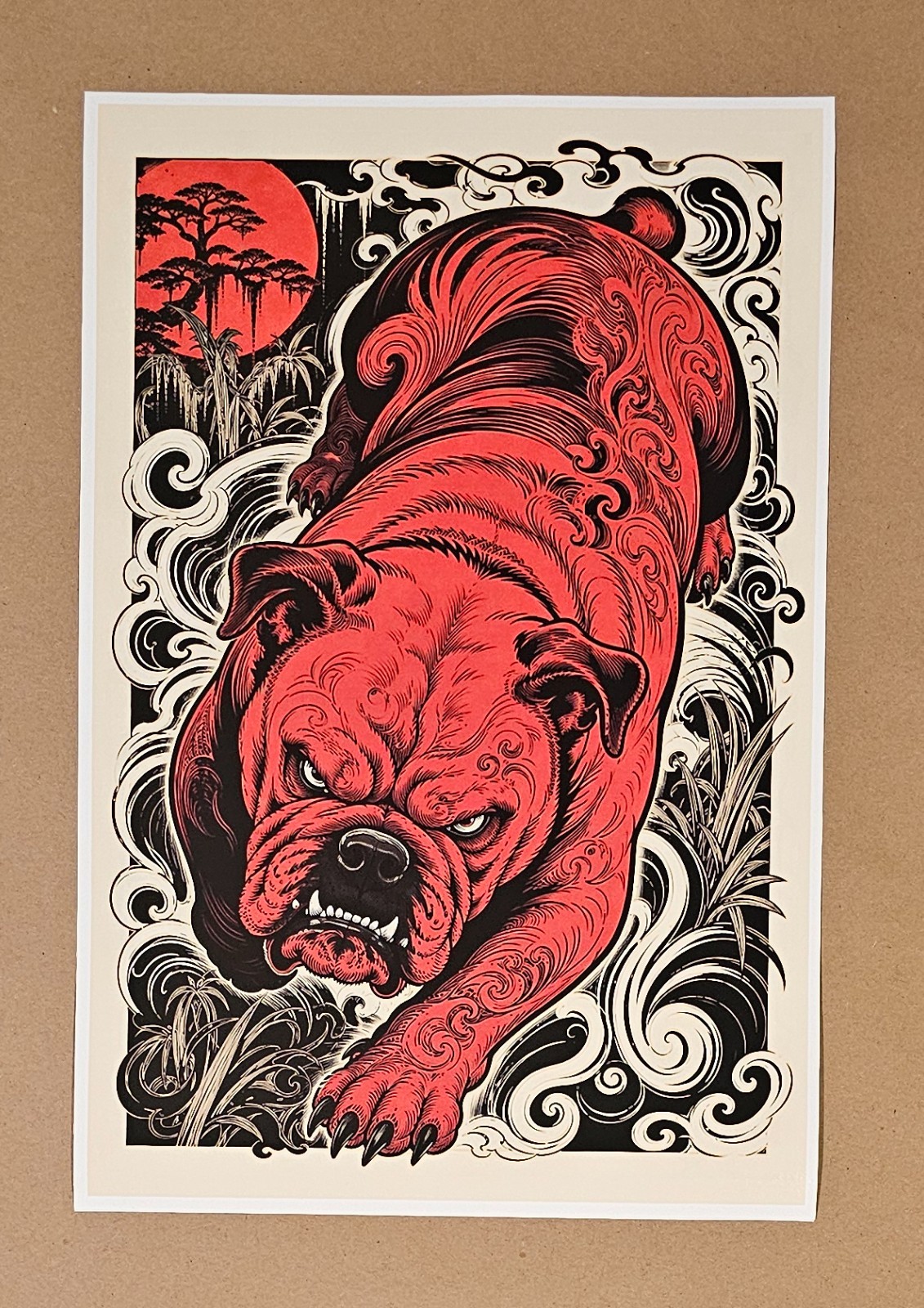 Georgia Bulldogs Fine Art Print – Red – Black – White