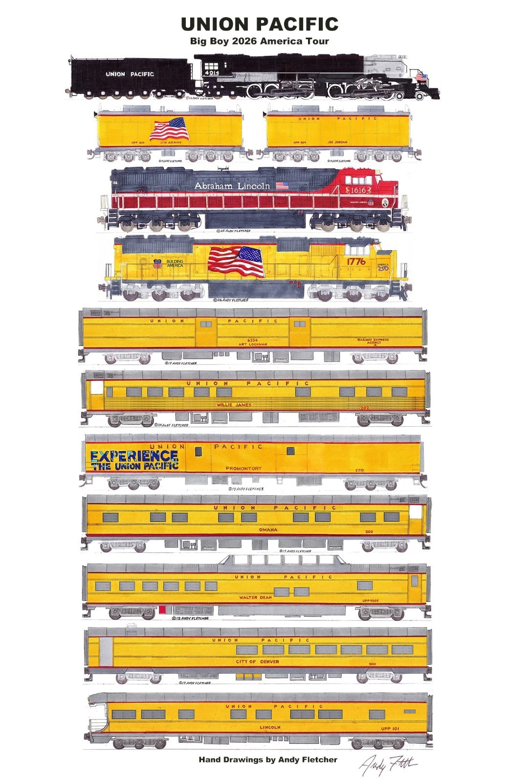 Union Pacific Big Boy 4014 2026 American Tour Poster