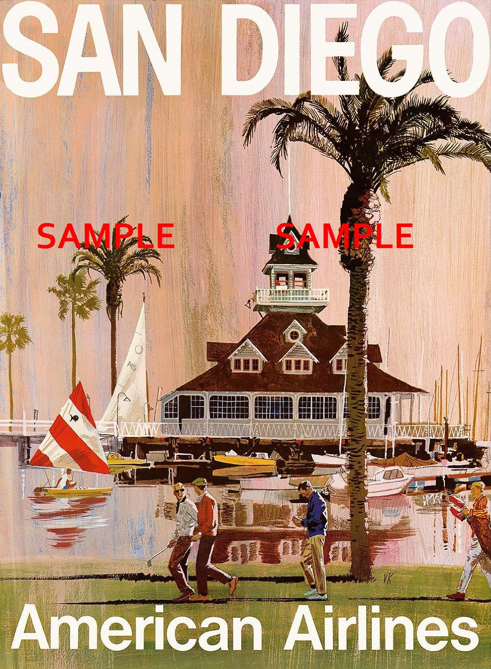 American Airlines 11″ x 17″ Travel Poster – [ SAN DIEGO ] –