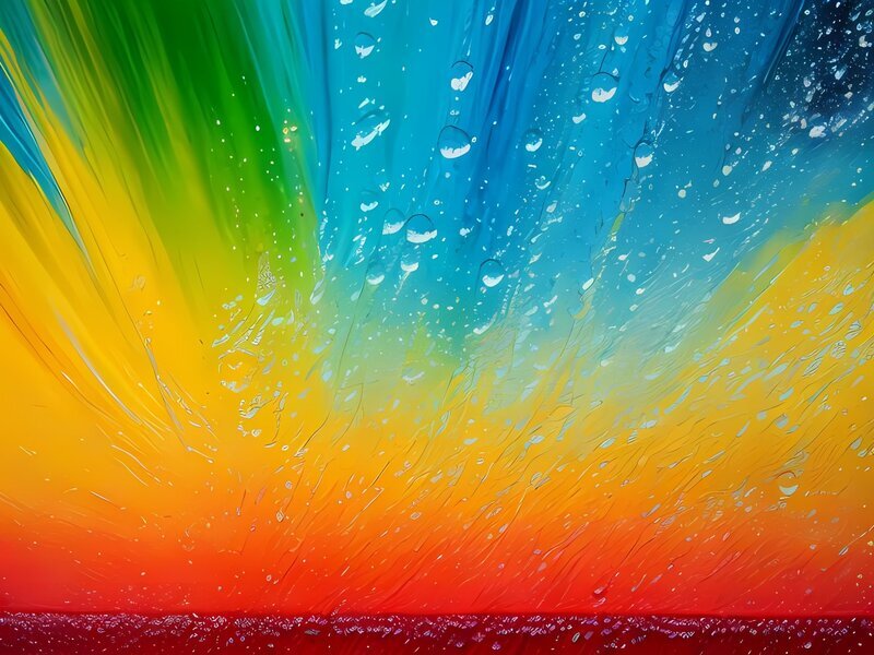 Colorful Abstract Rainbow Design Explosion of Color Water Drops Poster Art Print