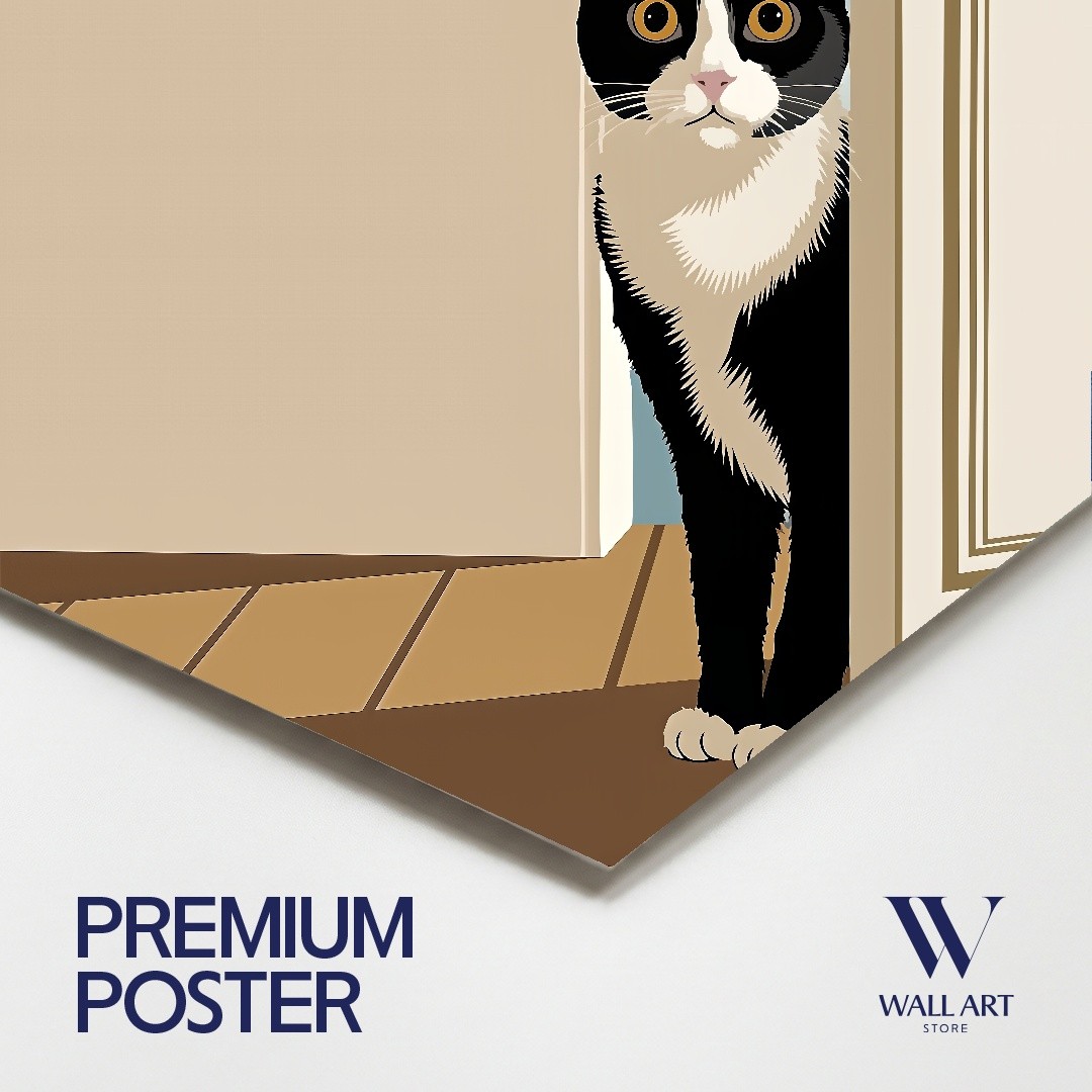 Cat Humorous Poster | Quirky Wall Art | Bathroom Decor