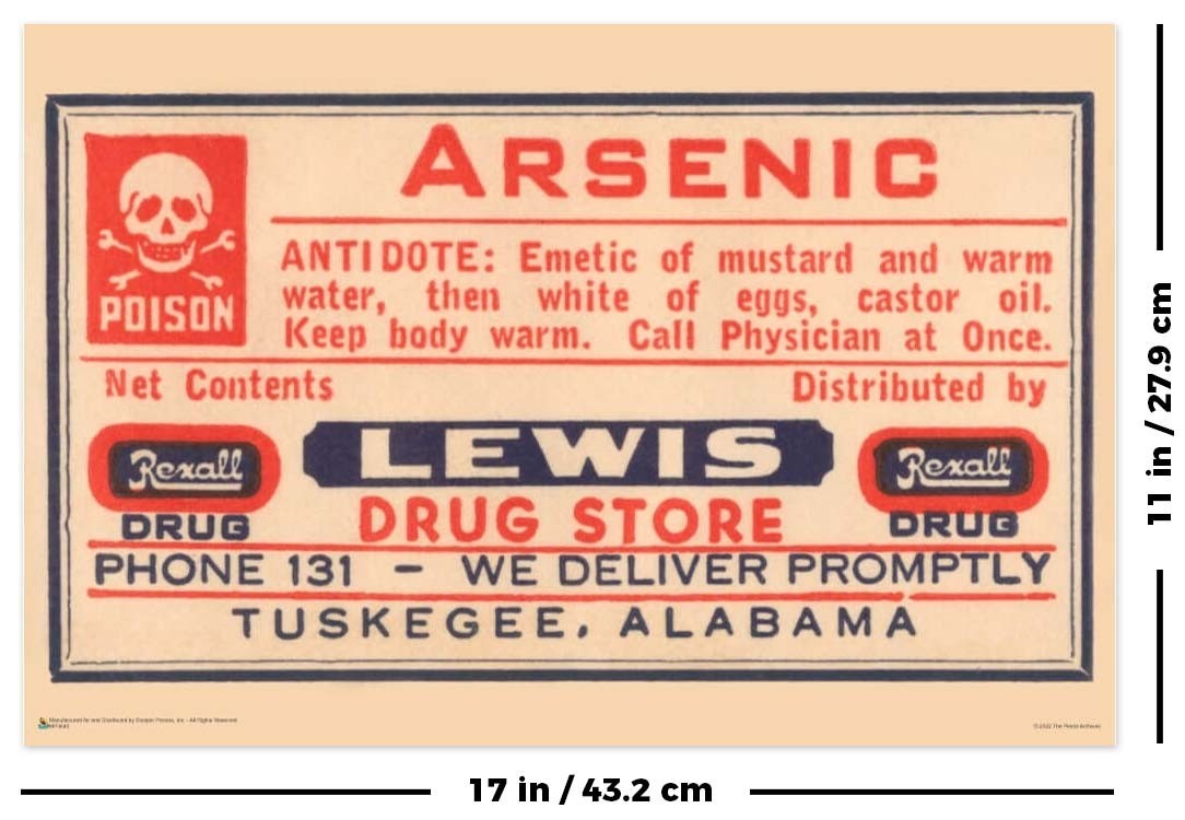Arsenic – Poison Label Mini Poster 17″ x 11″