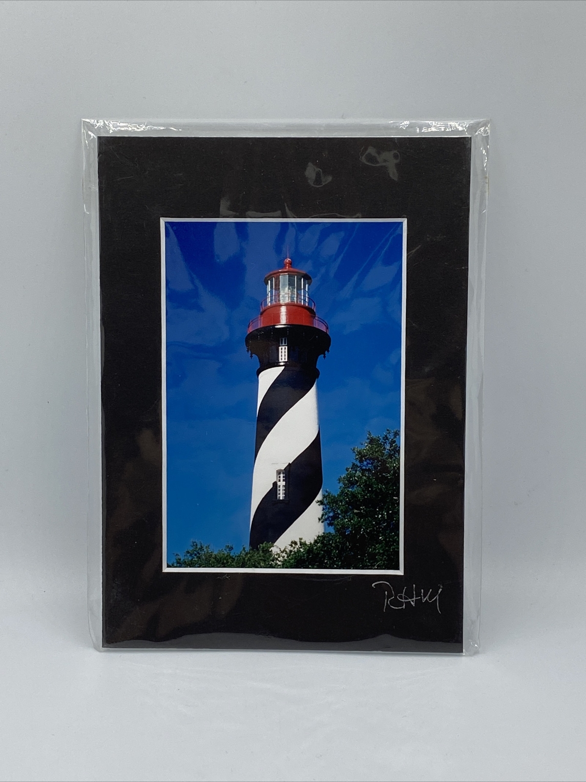 St. Augustine Lighthouse Souvenir Framed Picture Art Print 7×5 Inch Signed
